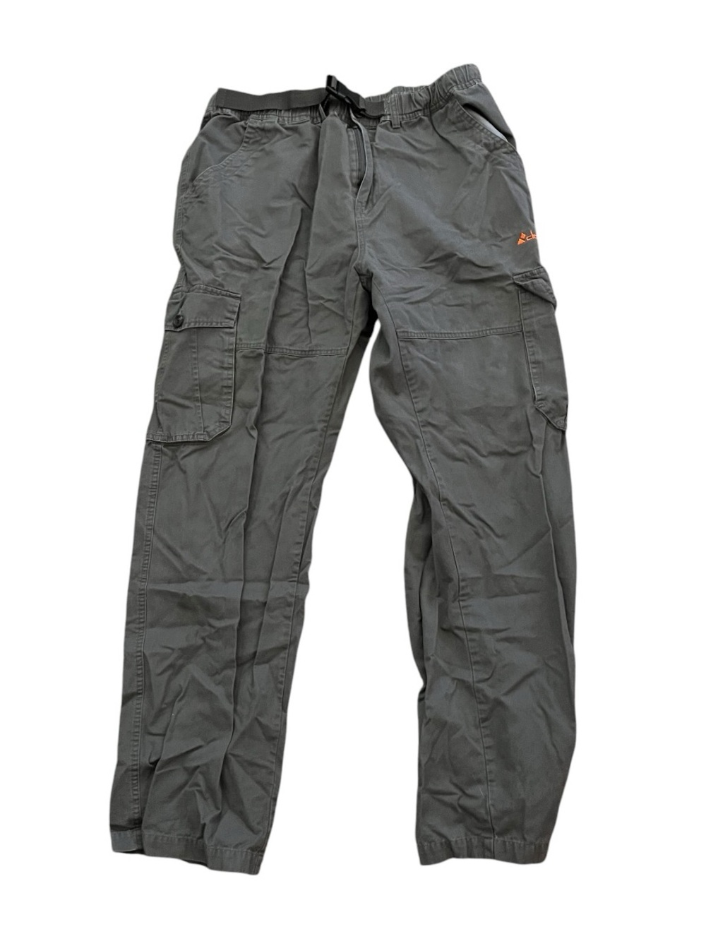Clothin Outdoor Style Cargo Pants Gray Elastic Waist Hiking Utility